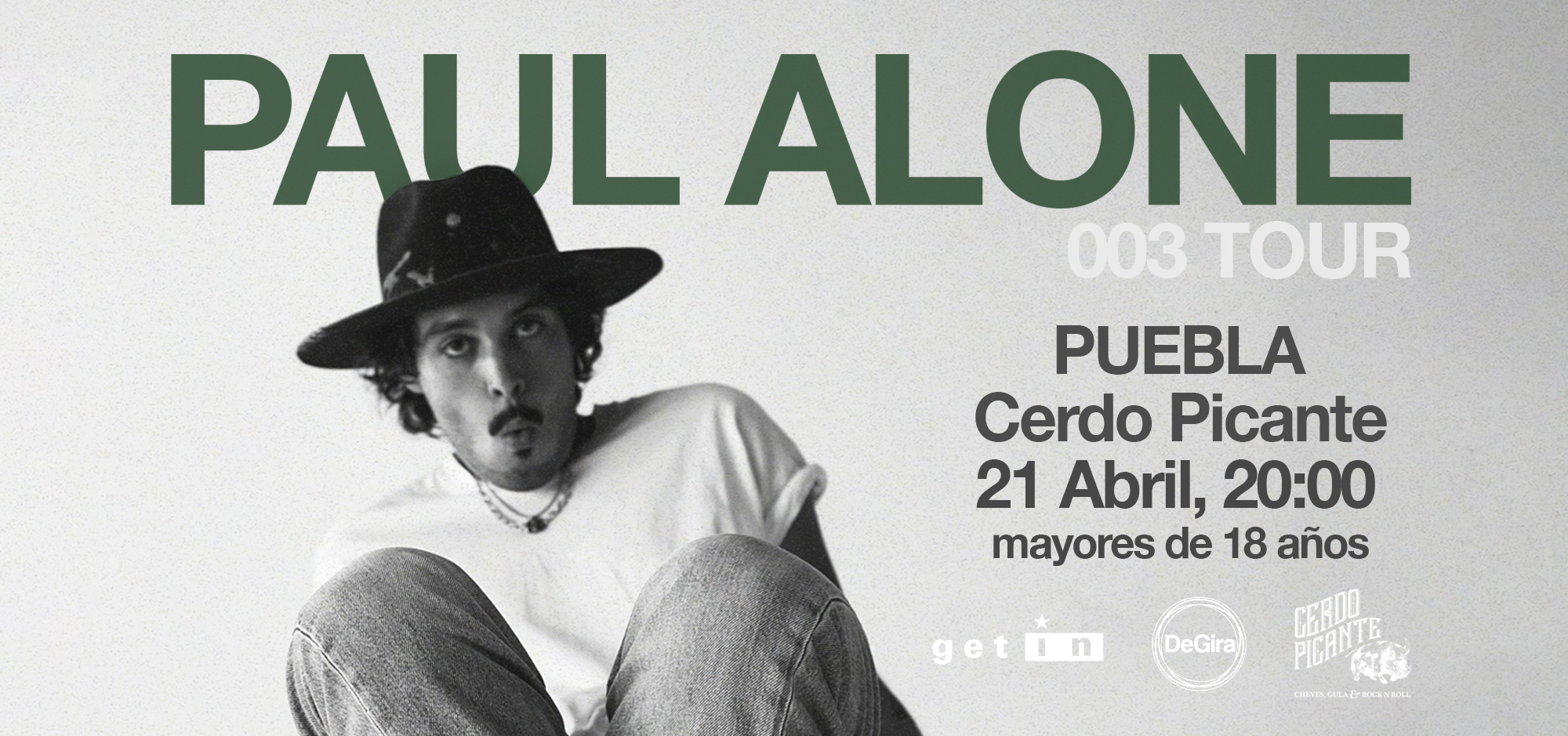 Fotografía promocional de Paul Alone en Vivo en Puebla