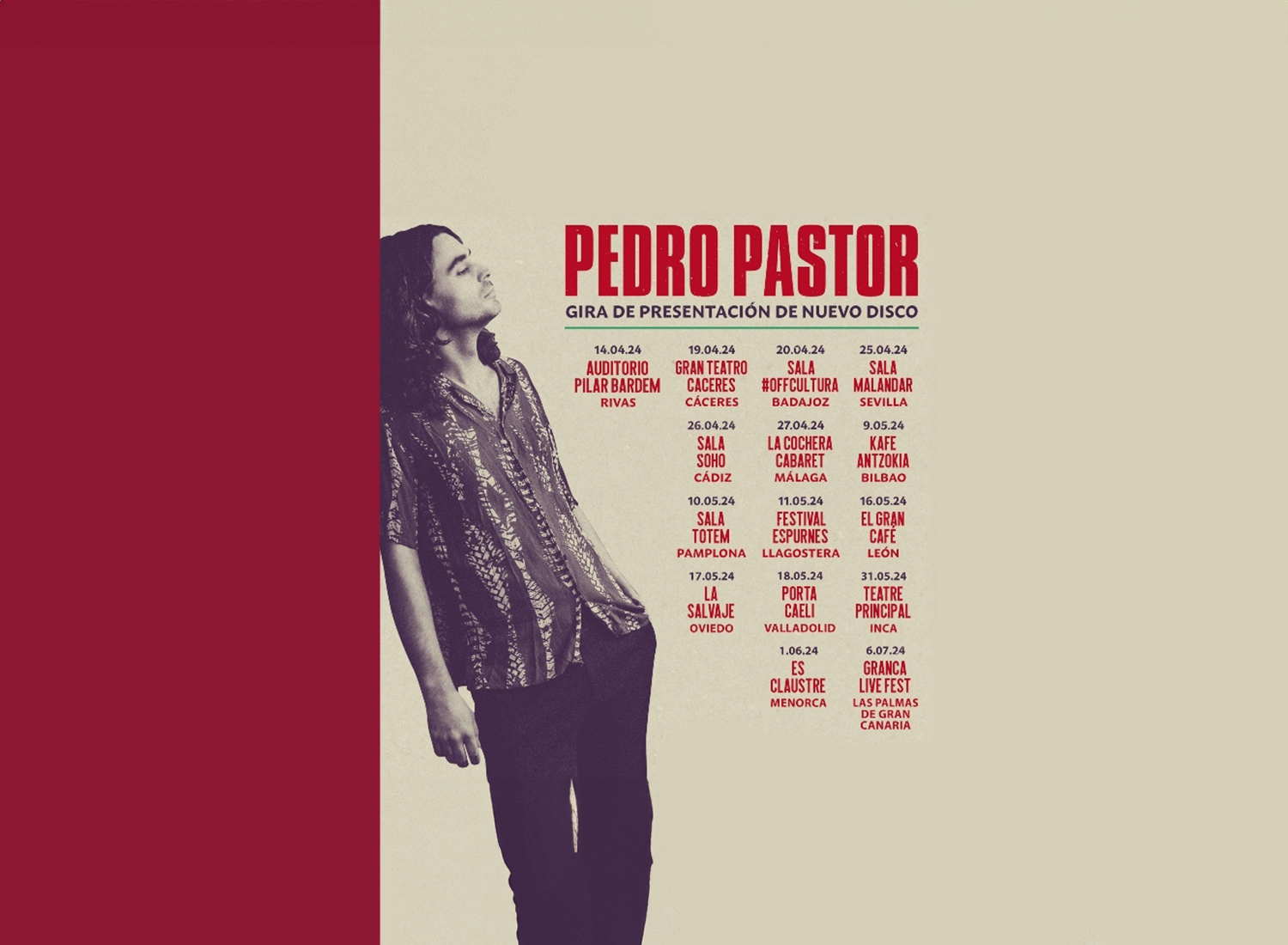 Fotografía promocional de Pedro Pastor Concierto presentación en Cadiz