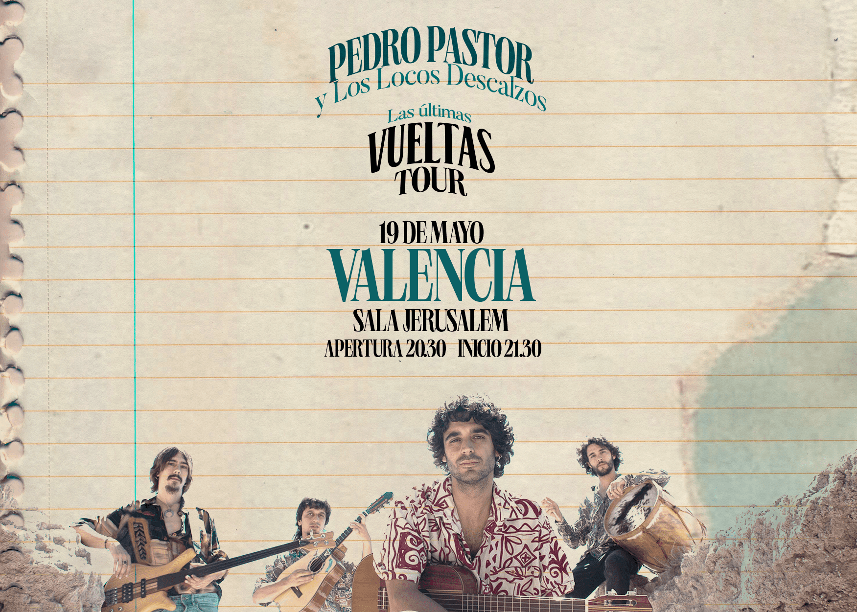 Fotografía promocional de Pedro Pastor Valencia ''Las Últimas Vueltas'' Tour