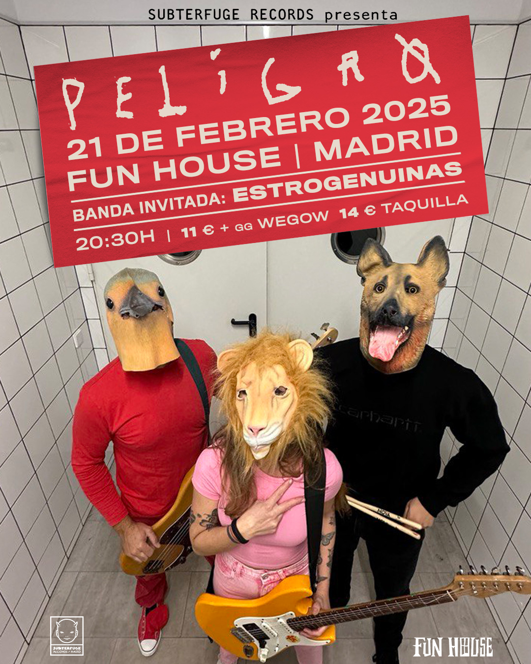 Fotografía promocional de PELIGRO! y Estrogenuinas en Madrid