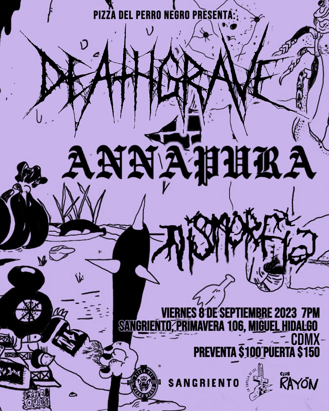 Fotografía promocional de Pizza del Perro Negro presenta: Deathgrave en Sangriento!