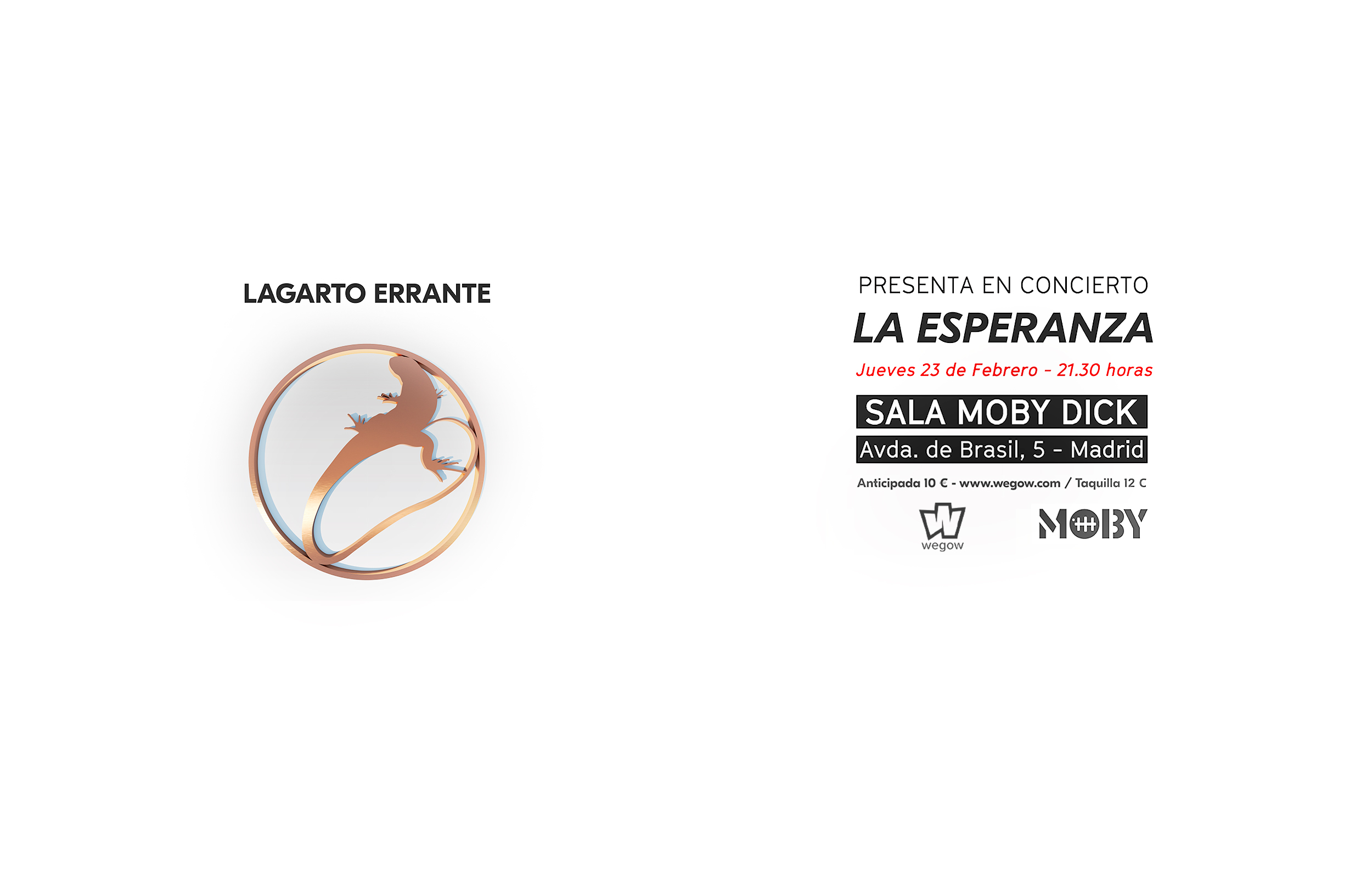 Fotografía promocional de Presentación del álbum "La esperanza", de Lagarto Errante