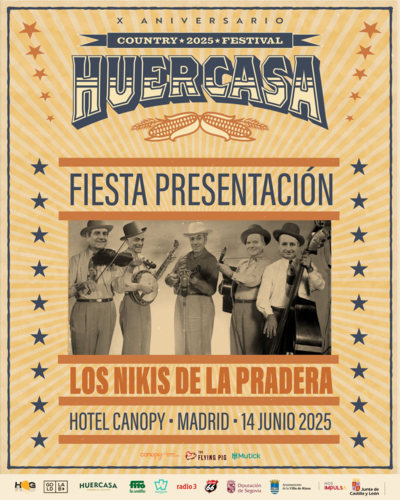 Fotografía promocional de Presentación Huercasa 2025 con Los Nikis de la Pradera en Canopy (Madrid)