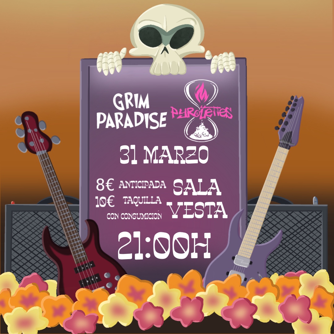 Fotografía promocional de Pyrouettes y Grim Paradise Sala vesta