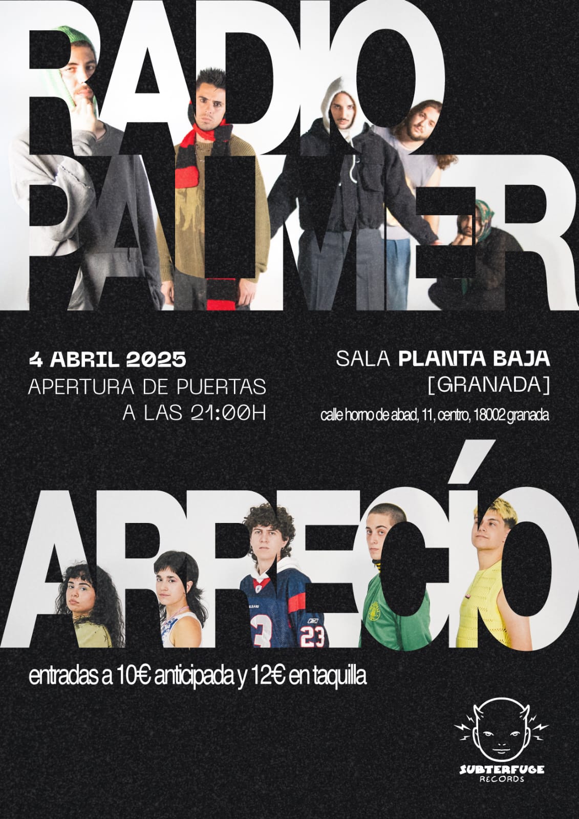 Fotografía promocional de Radio Palmer + Arrecío en Granada 2025
