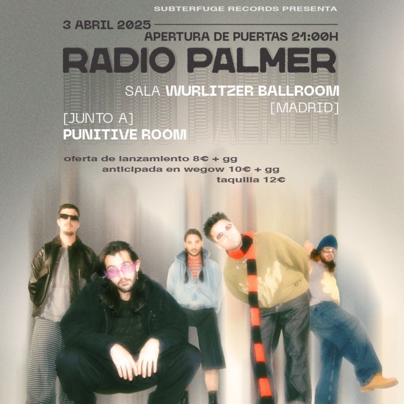 Fotografía promocional de Radio Palmer y Punitive Room en Madrid