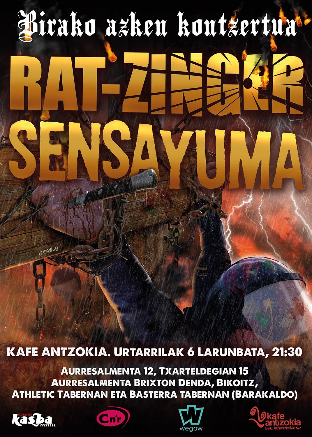 Fotografía promocional de RAT-ZINGER, fin de gira, + SENSA YUMA EN BILBO
