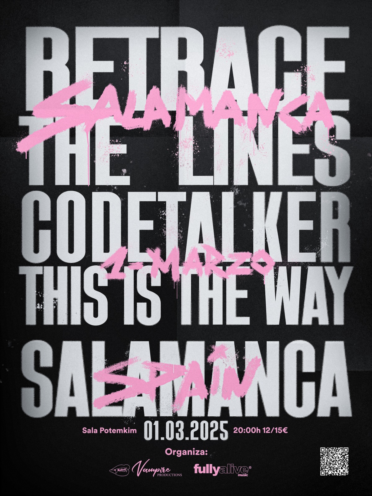 Fotografía promocional de Retrace The Lines, Codetalker & This Is The Way en Salamanca