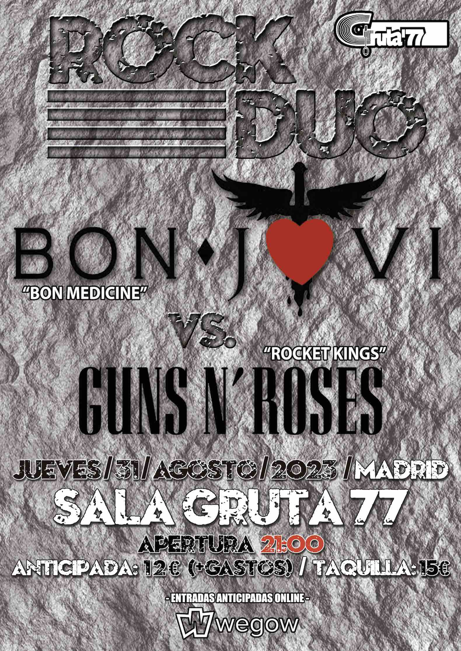Fotografía promocional de ROCK DUO - Bon Jovi Vs. Guns N' Roses (Madrid)