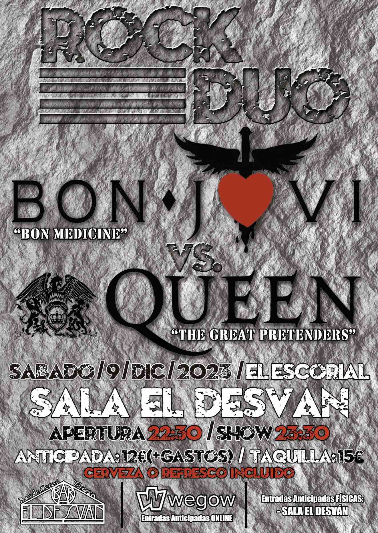 Fotografía promocional de ROCK DUO - Bon Jovi Vs. Queen (Madrid - El Escorial)