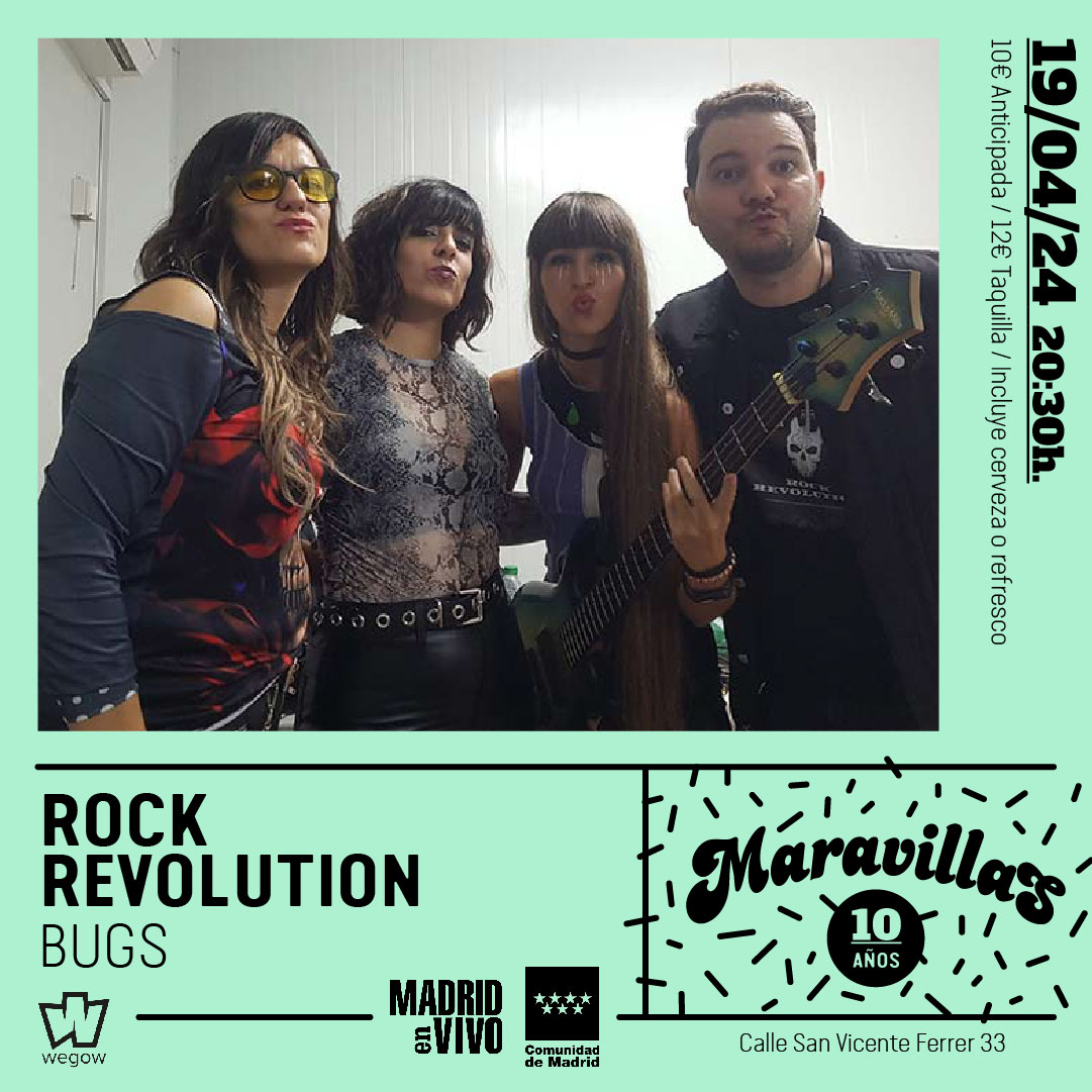 Fotografía promocional de Rock Revolution + Bugs en Maravillas Club