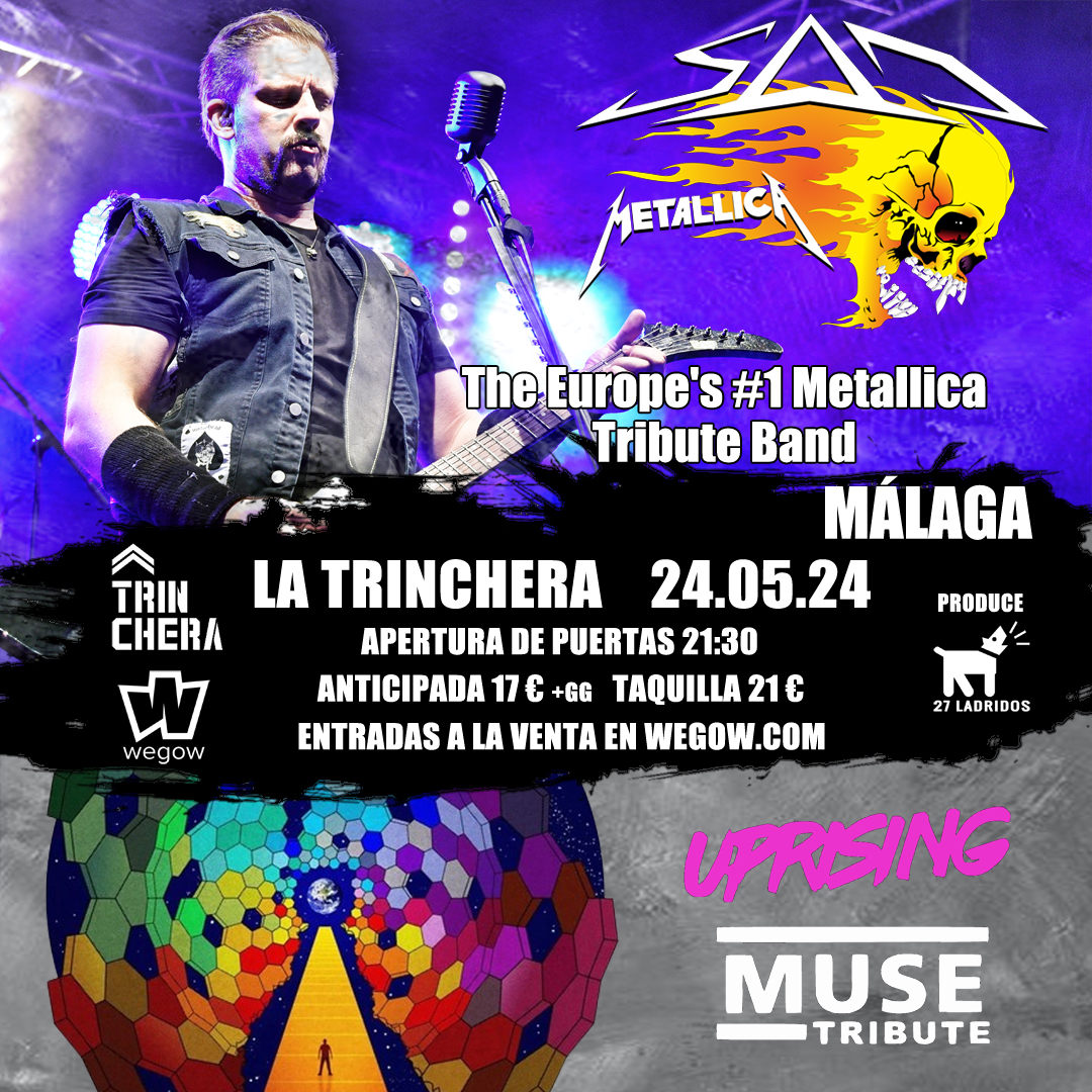 Fotografía promocional de SAD (European Metallica Tribute) + UPRISING (Muse Tribute) en Málaga