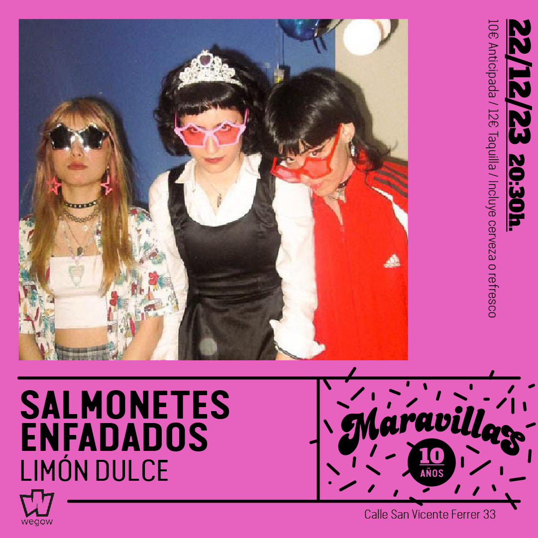 Fotografía promocional de Salmonetes Enfadados + Limón Dulce en Maravillas Club