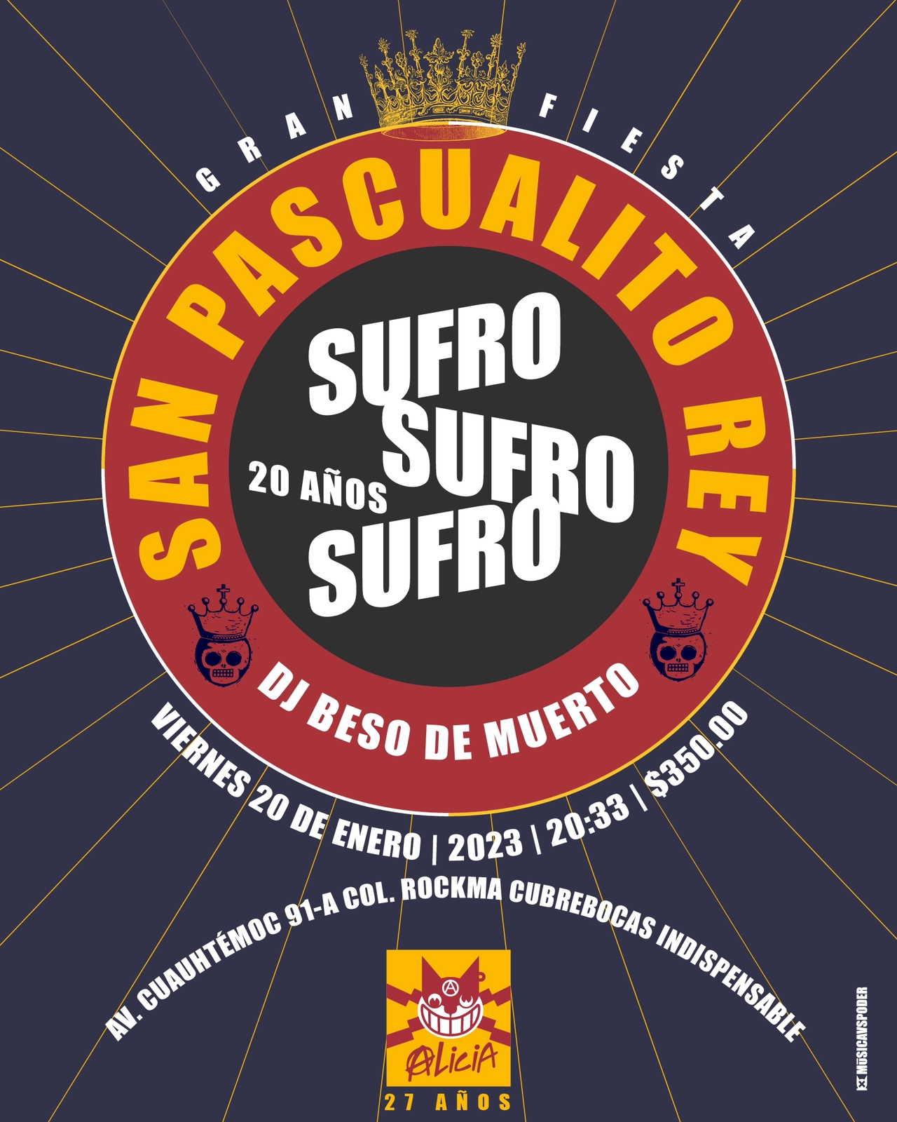 Promotional photograph of San Pascualito Rey - sufro sufro sufro 20 años.