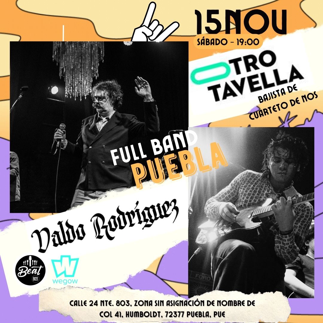 Fotografía promocional de SANTI TAVELLA JUNTO A VALDO RODRÍGUEZ EN PUEBLA