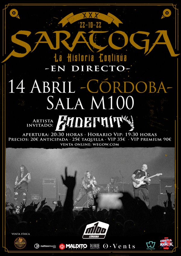 Fotografía promocional de Saratoga Junto a Endernity en Córdoba