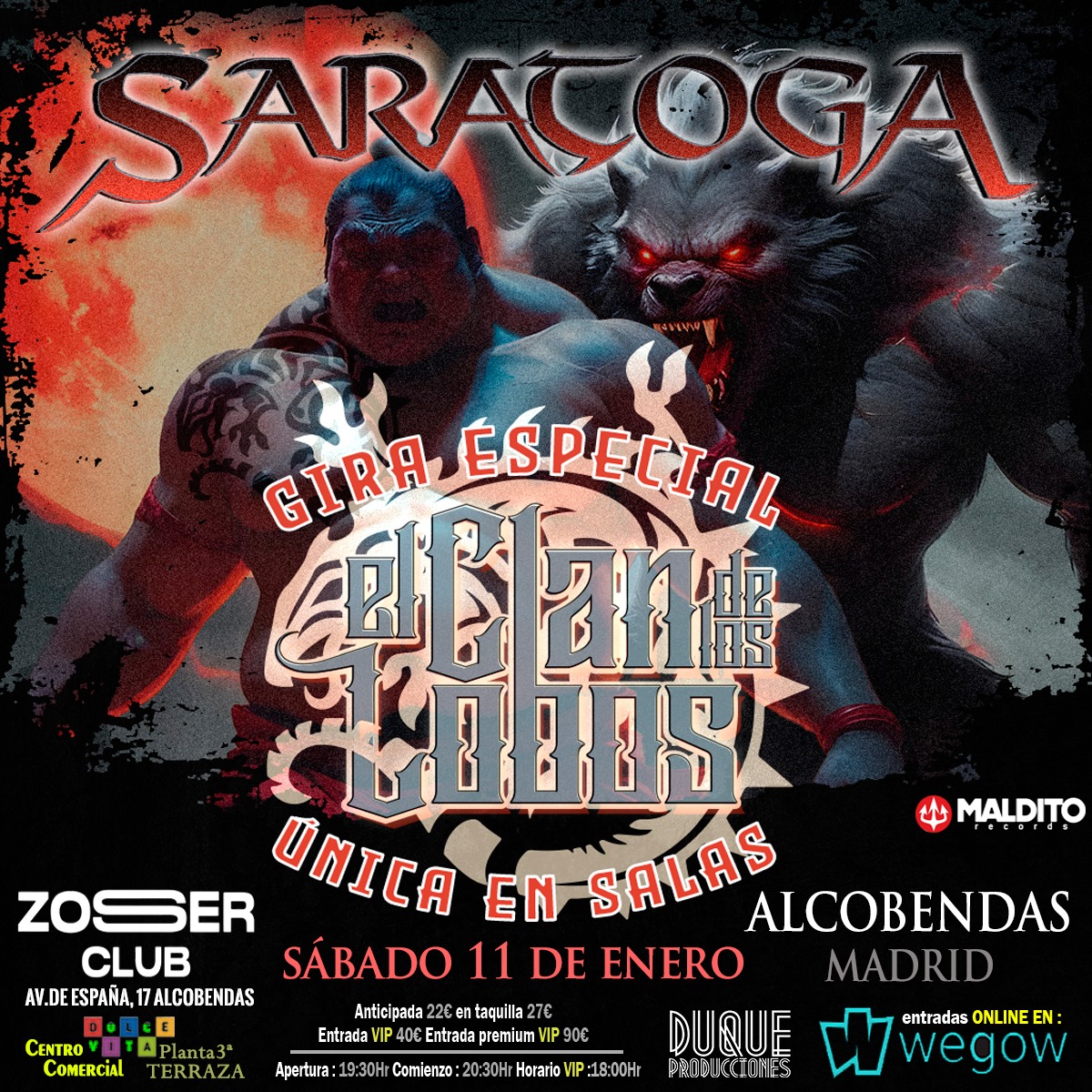 Fotografía promocional de Saratoga - Tour "El Clan de Los Lobos" en Alcobendas (Madrid)
