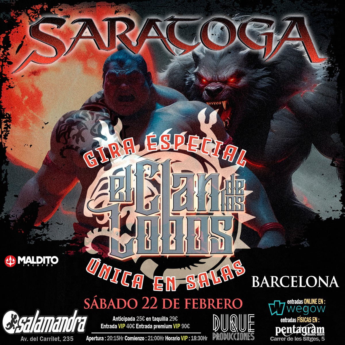 Fotografía promocional de Saratoga - Tour "El Clan de Los Lobos" en Barcelona