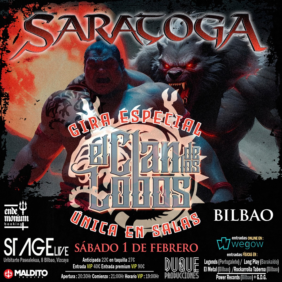 Fotografía promocional de Saratoga - Tour "El Clan de Los Lobos" en Bilbao