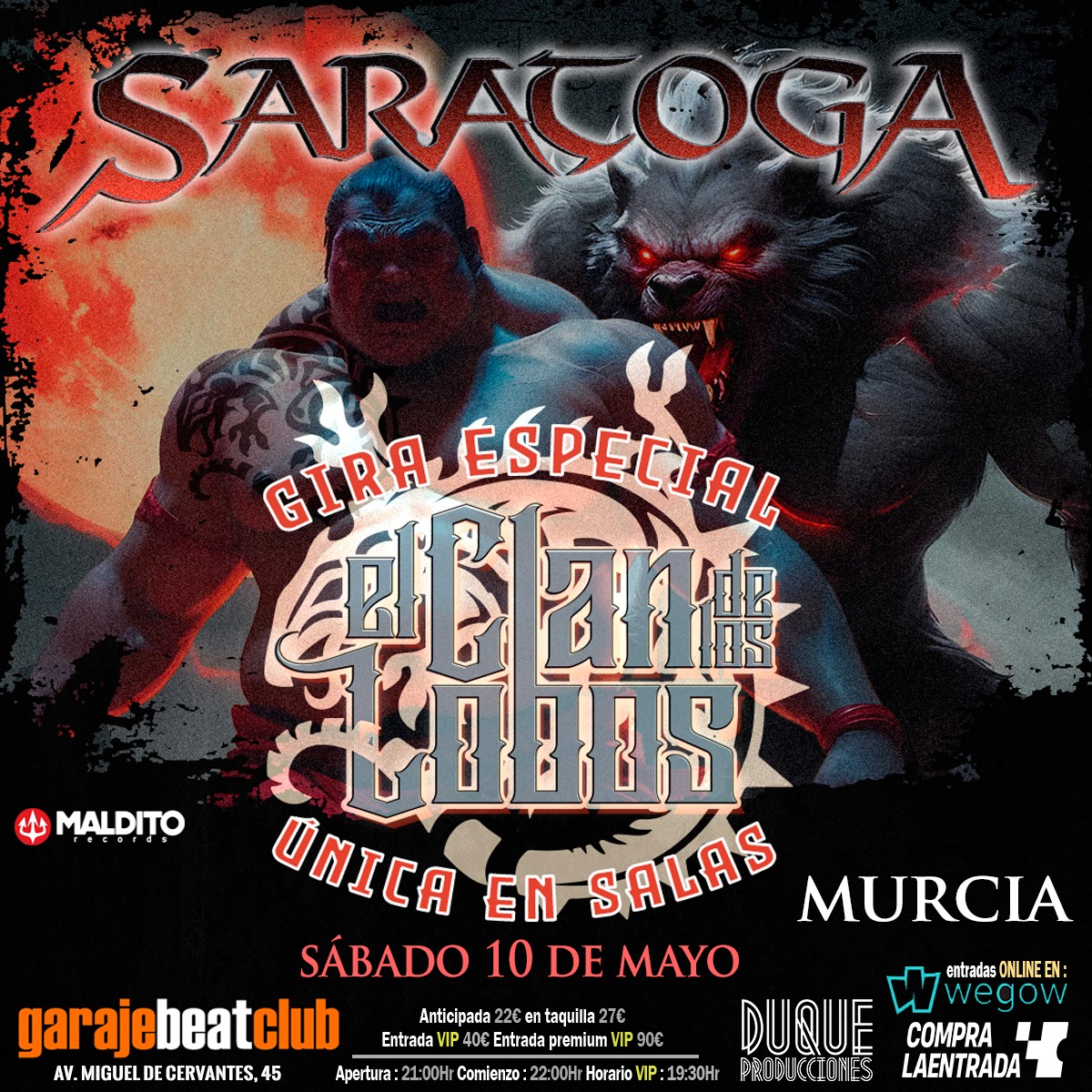 Fotografía promocional de Saratoga - Tour "El Clan de Los Lobos" en Murcia