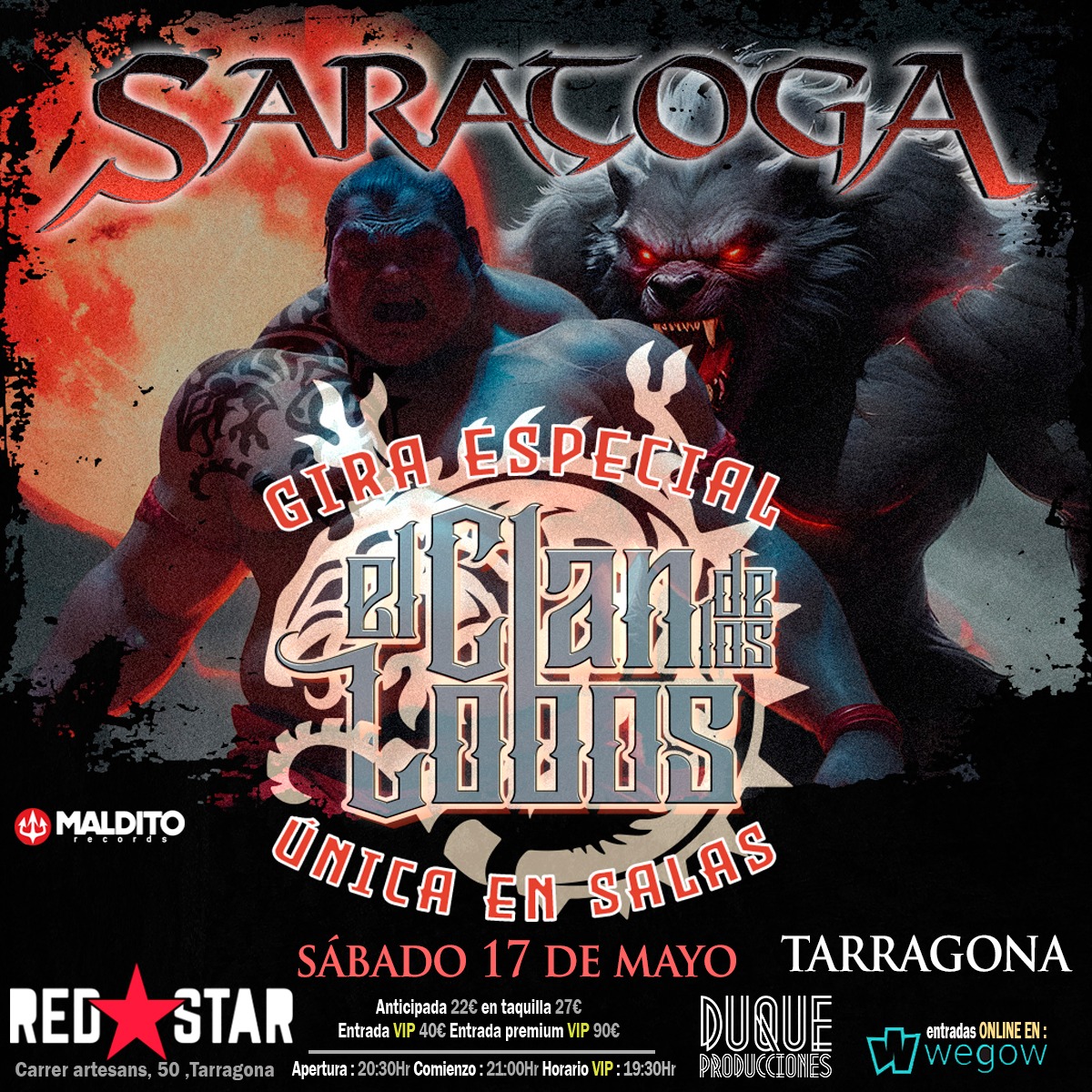 Fotografía promocional de Saratoga - Tour "El Clan de Los Lobos" en Tarragona