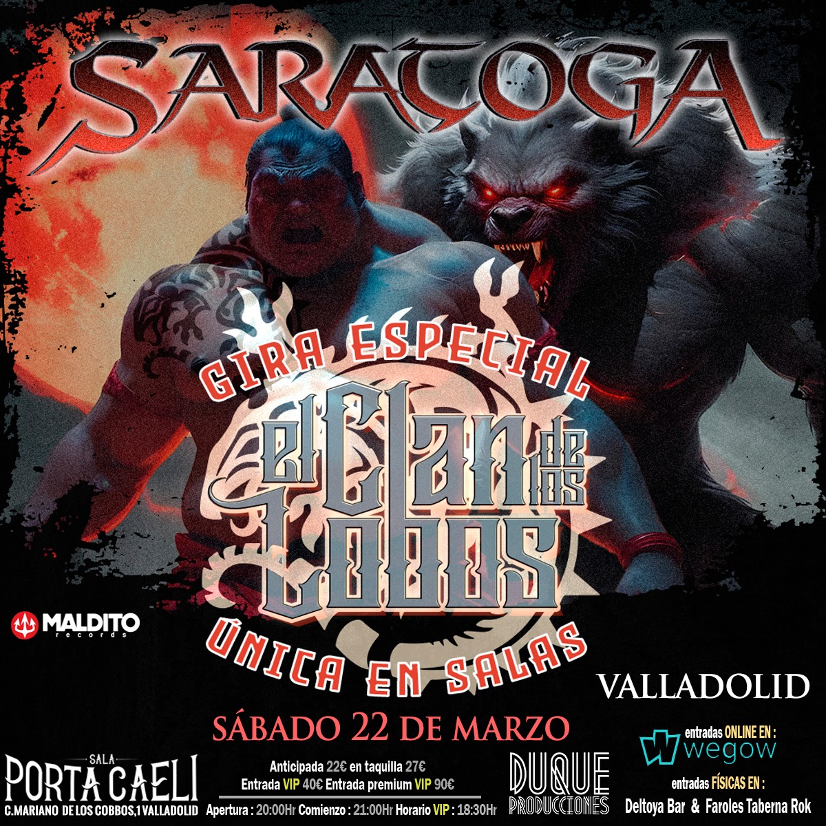 Fotografía promocional de Saratoga - Tour "El Clan de Los Lobos" en Valladolid