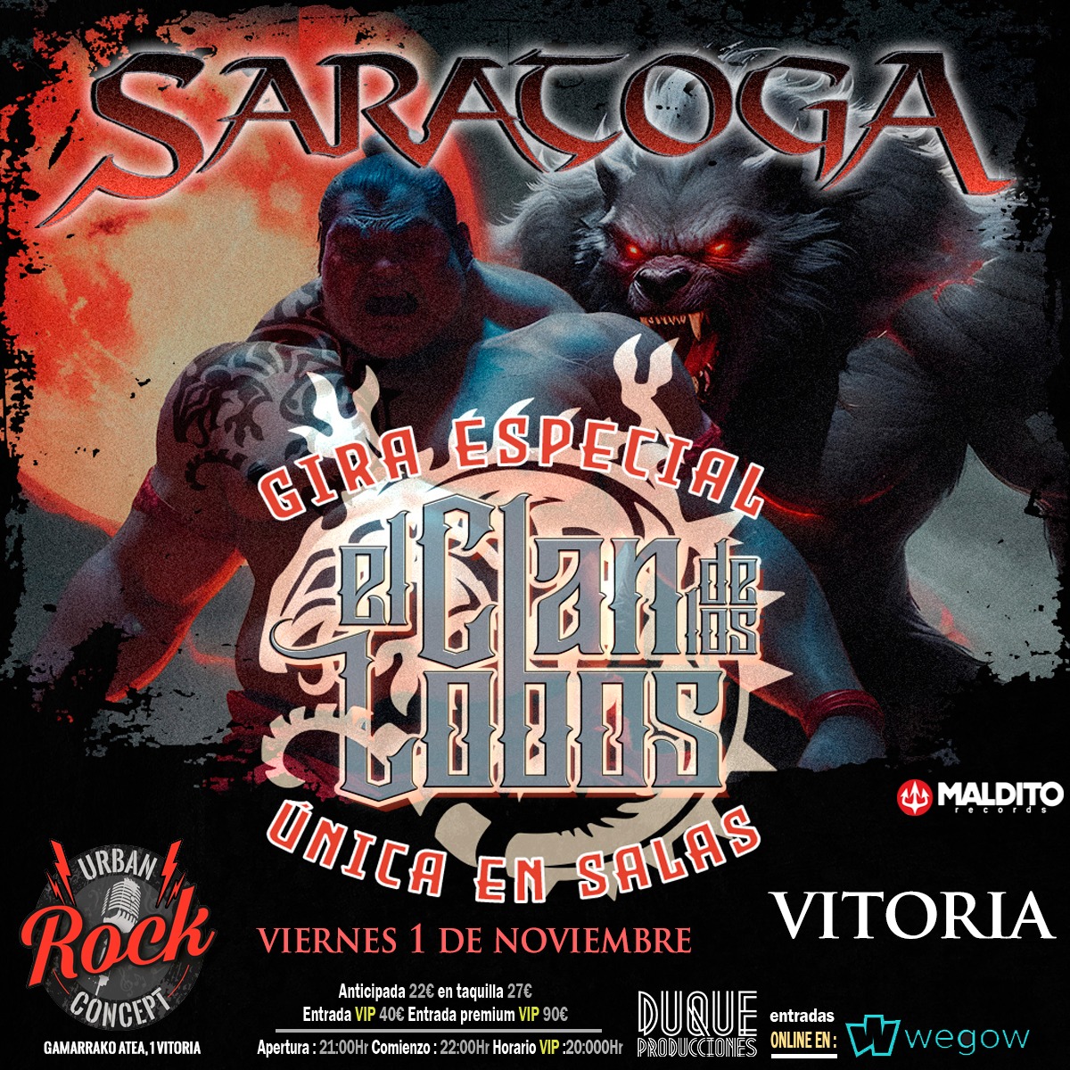 Fotografía promocional de Saratoga - Tour "El Clan de Los Lobos" en Vitoria