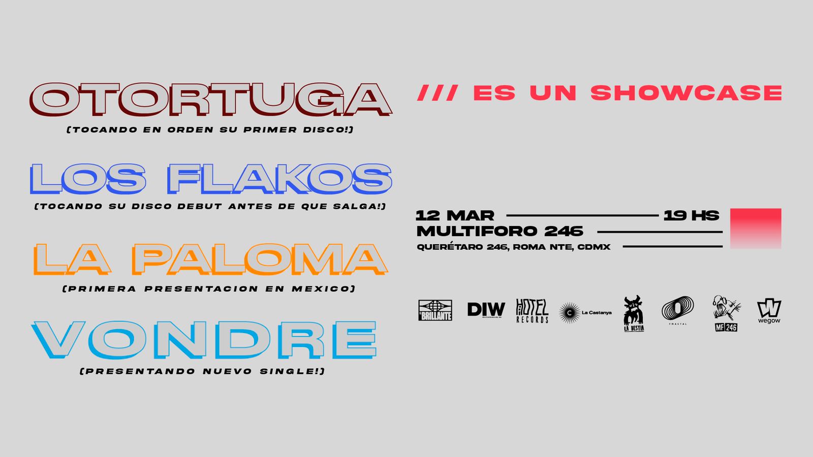 Fotografía promocional de Showcase en el Multiforo 246