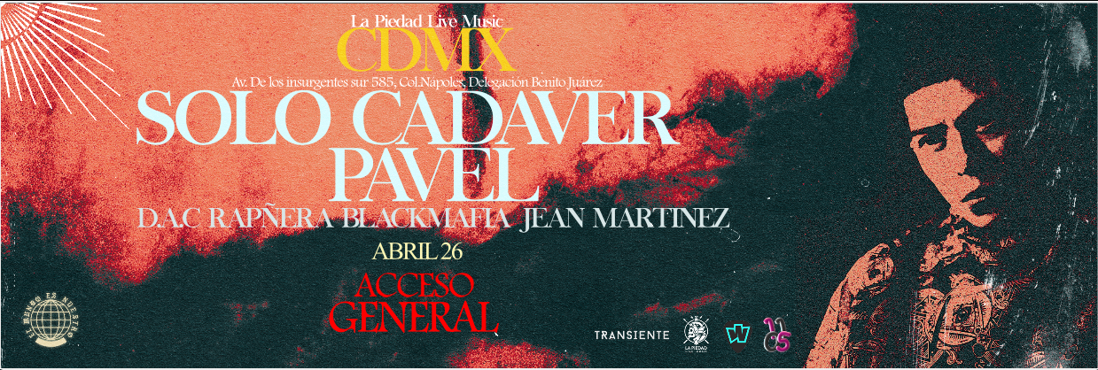 Fotografía promocional de SOLO CADAVER CDMX 26 DE ABRIL