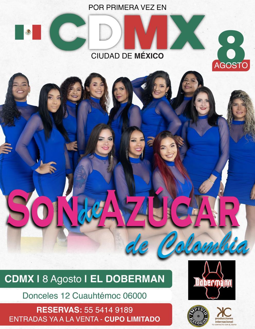 Fotografía promocional de Son de Azúcar desde Colombia por primera vez en México.