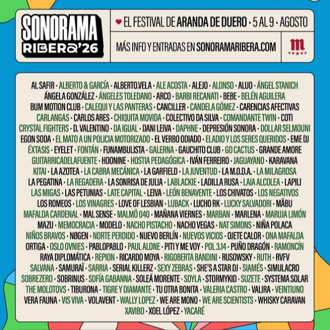 Fotografia promozionale di Sonorama Ribera 2026.