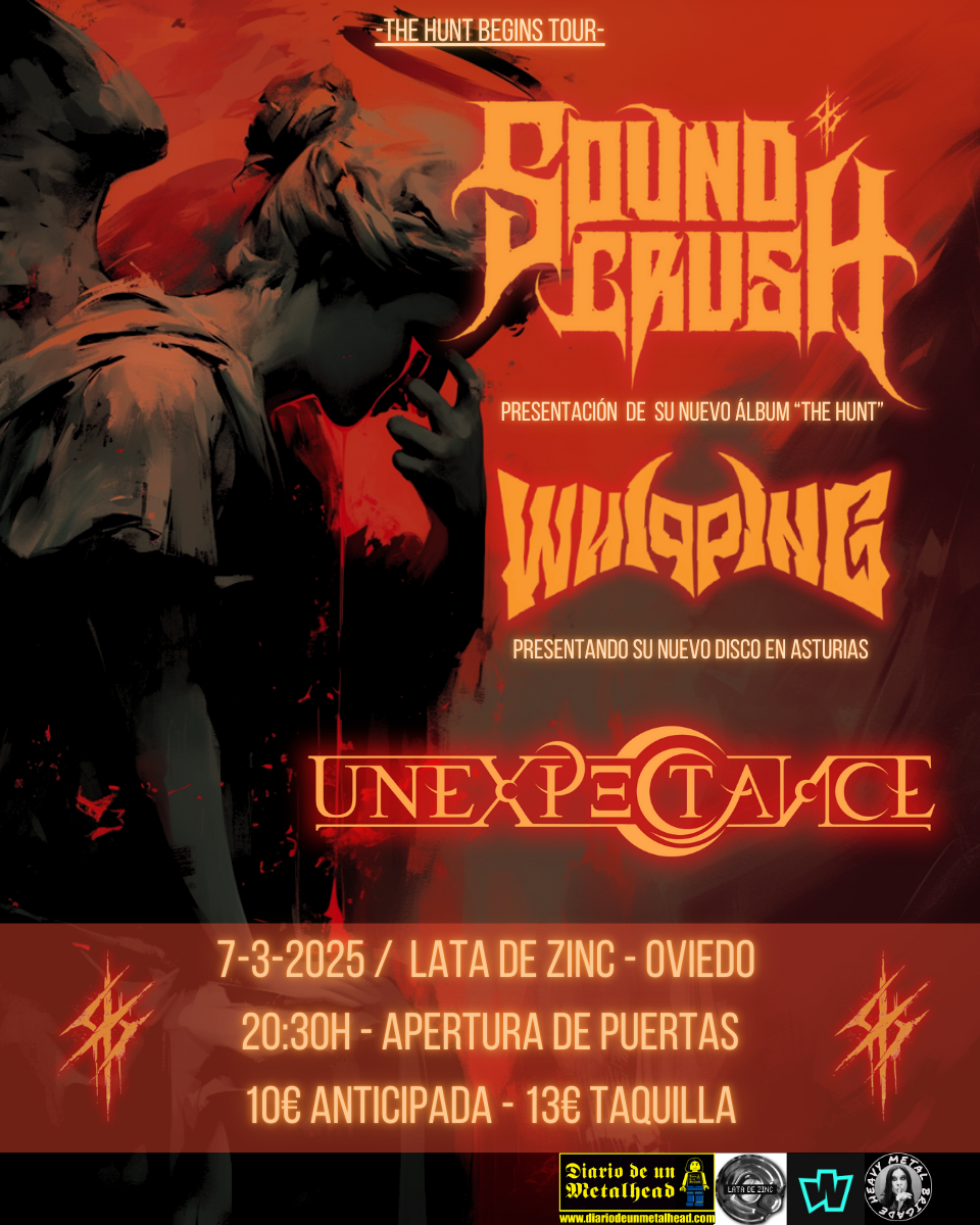 Photographie promotionnelle de SoundCrush + Whipping + Unexpectance en la lata de Zinc.
