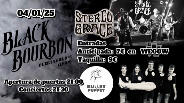 Fotografía promocional de StereoGrace + Bullet Puppet en Black Bourbon