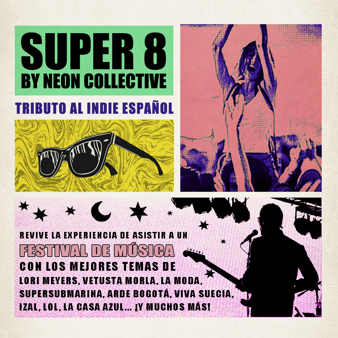 Fotografía promocional de Super 8, tributo al indie español by Neon Collective en Cuenca