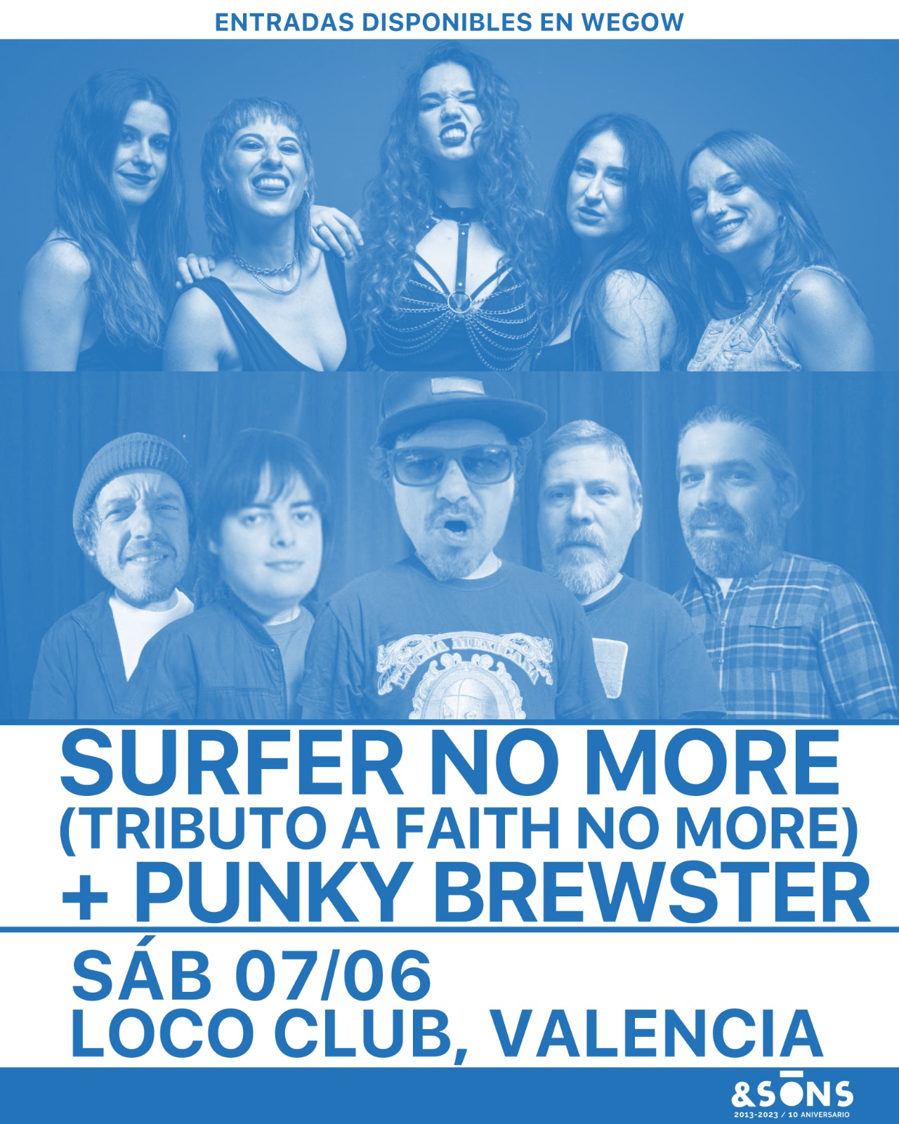 Fotografía promocional de Surfer No More (Homenaje a Faith No More) + Punky Brewster en Valencia