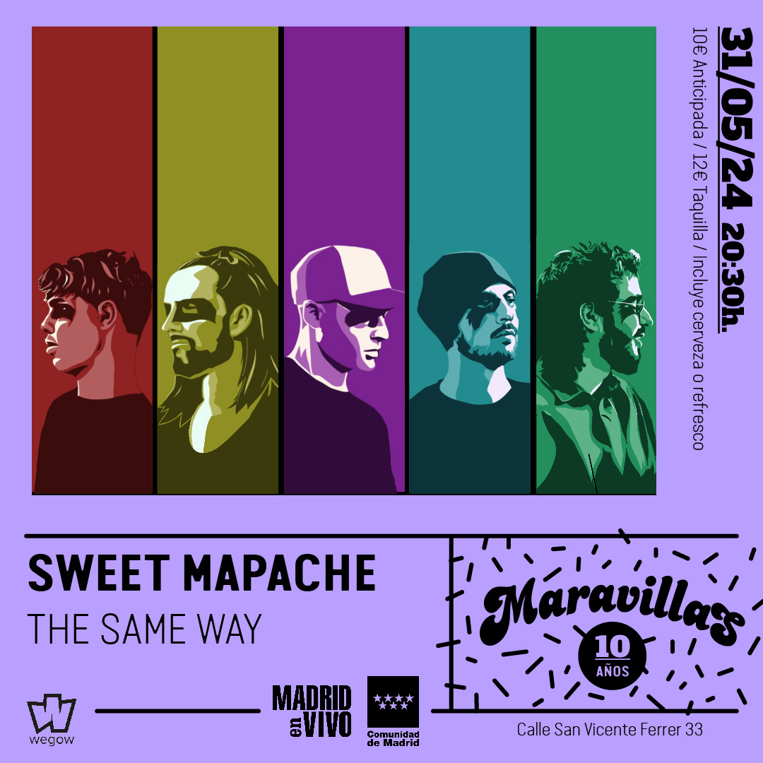 Fotografía promocional de Sweet Mapache + The Same Way en Maravillas Club