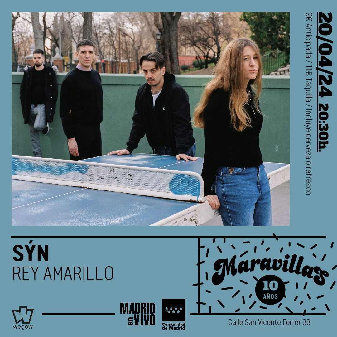 Fotografía promocional de SÝN + Rey Amarillo en Maravillas Club
