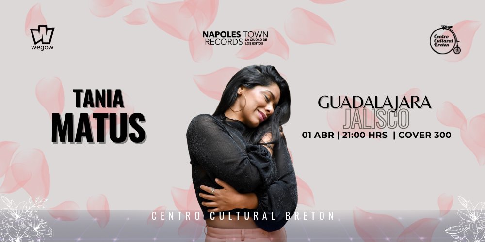 Fotografía promocional de TANIA MATUS - Tour Protagonista Guadalajara