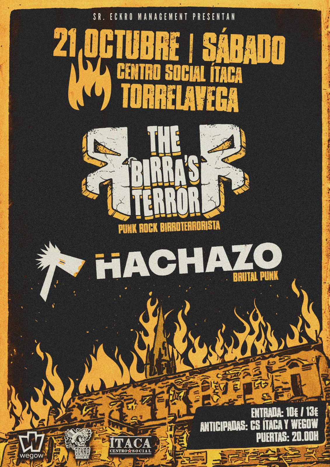 Promotional photograph of The Birra's Terror + Hachazo en Centro Social Ítaca, Torrelavega.