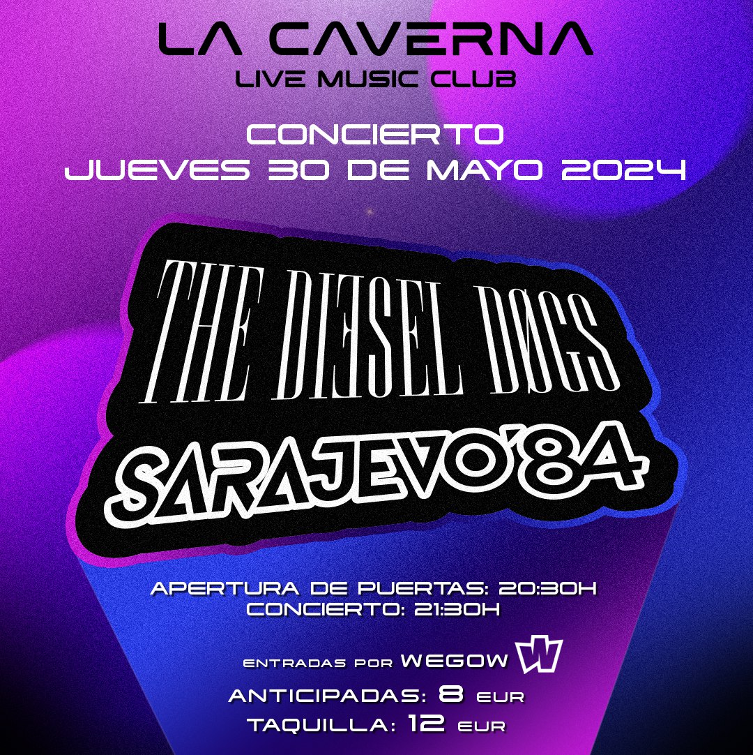 Fotografía promocional de The Diesel Dogs + Sarajevo '84 en La Caverna (Madrid)