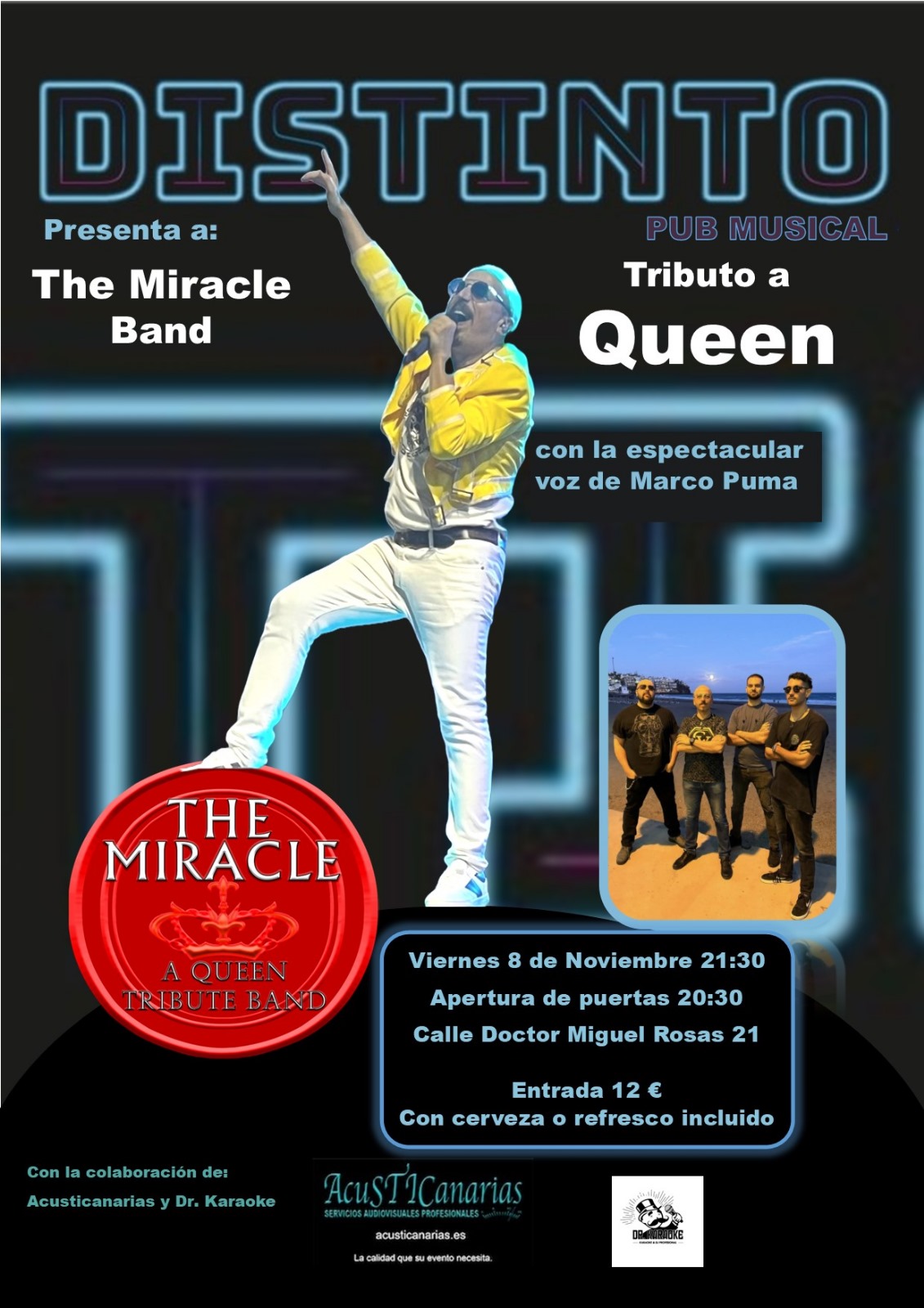 Promofoto von The Miracle Band - Tributo a Queen.