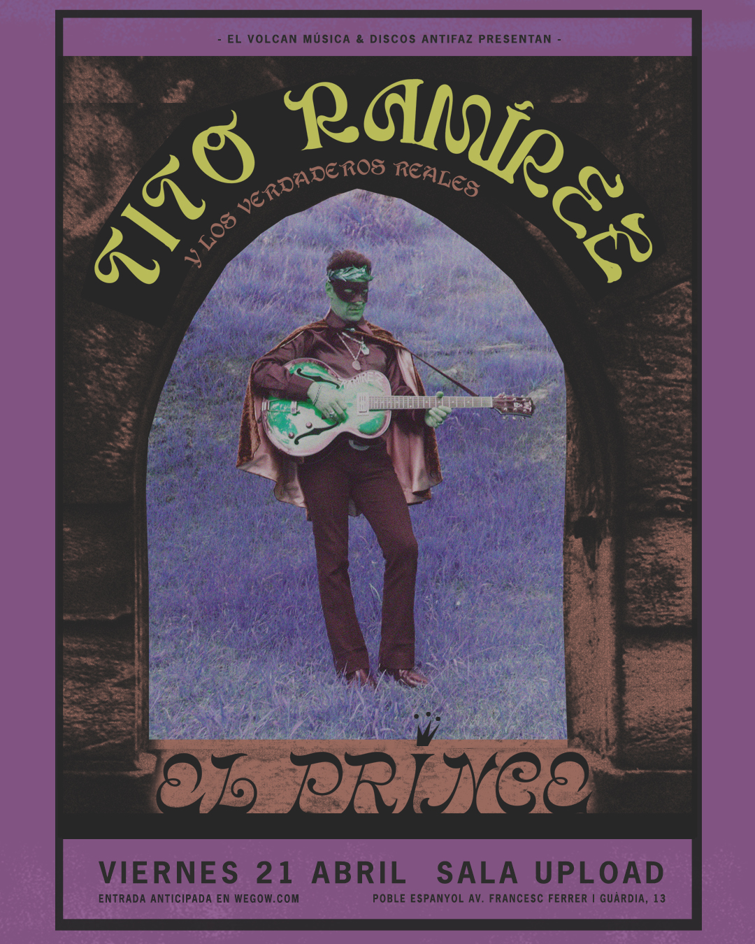 Fotografía promocional de Tito Ramírez en concierto, 21 de abril en Barcelona