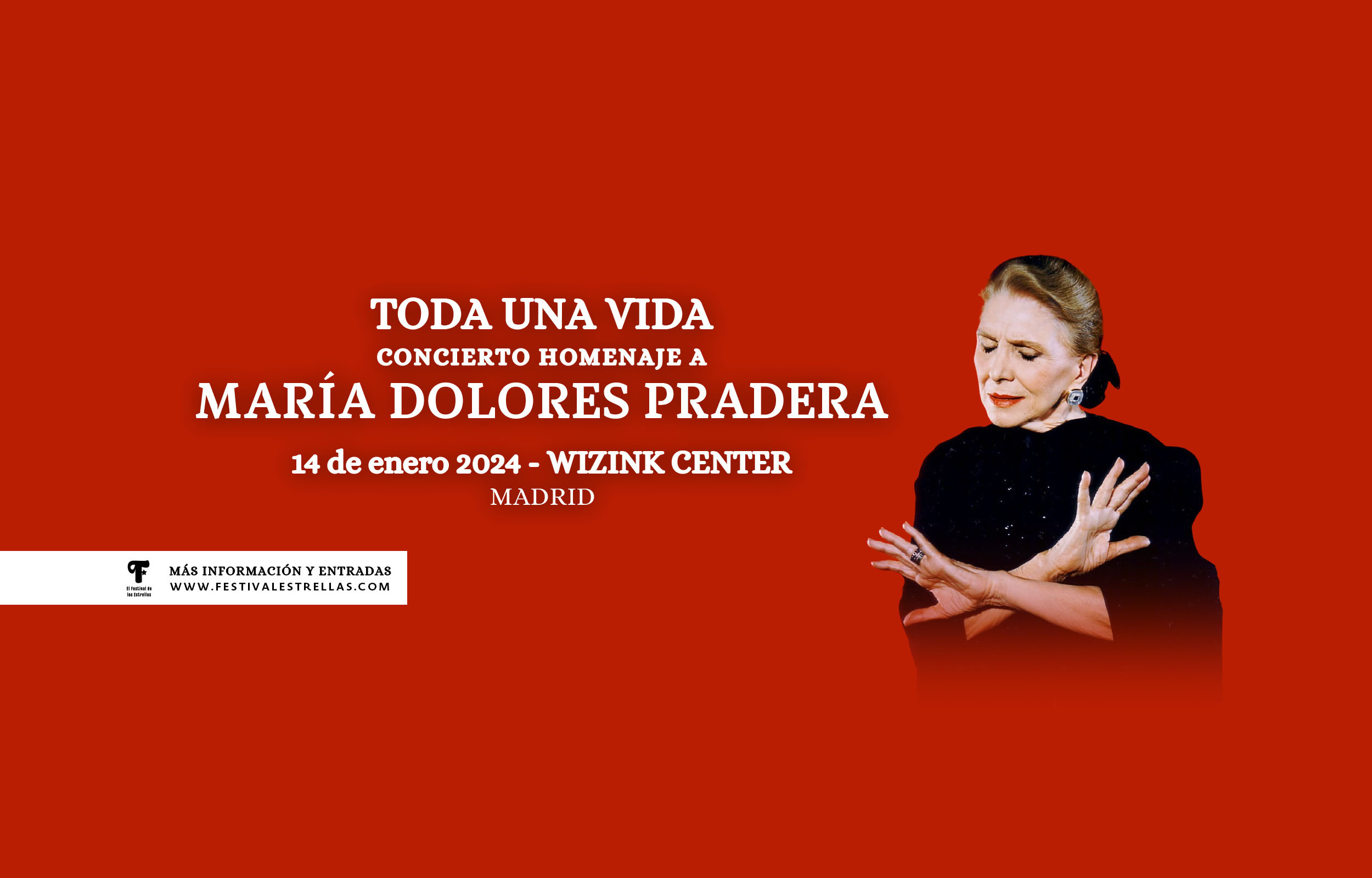 Fotografía promocional de "Toda una vida" Concierto Homenaje a María Dolores Pradera en el WiZink Center de Madrid