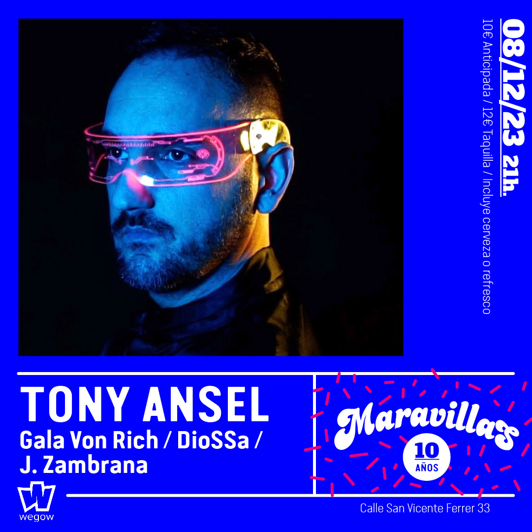 Fotografía promocional de Tony Ansel en Maravillas Club