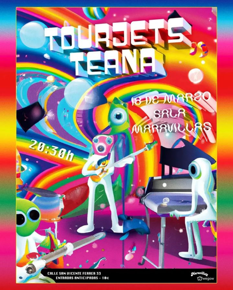 Fotografía promocional de Tourjets + Teana en Maravillas Club (Madrid)