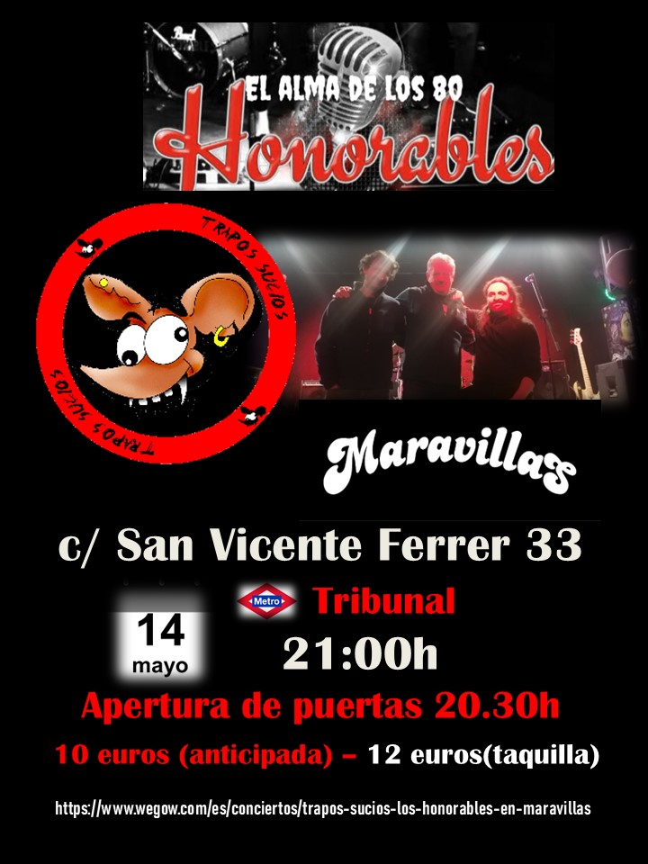 Fotografía promocional de Trapos Sucios + Los Honorables en Maravillas