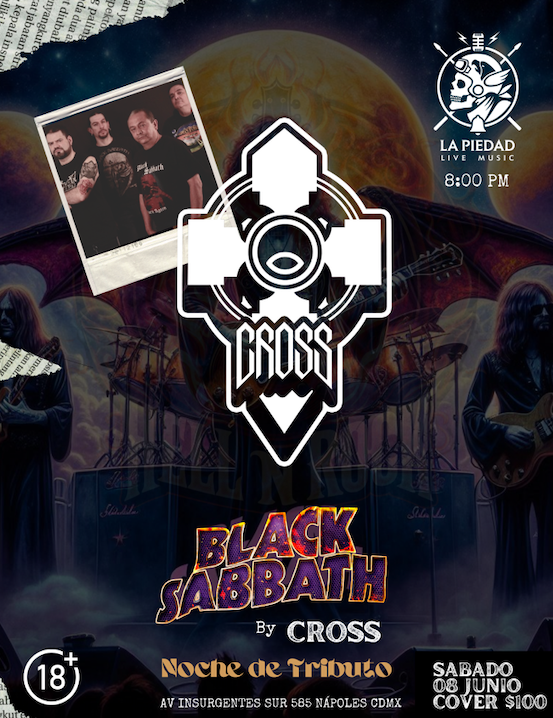 Fotografía promocional de Tributo a Black Sabbath, por Cross