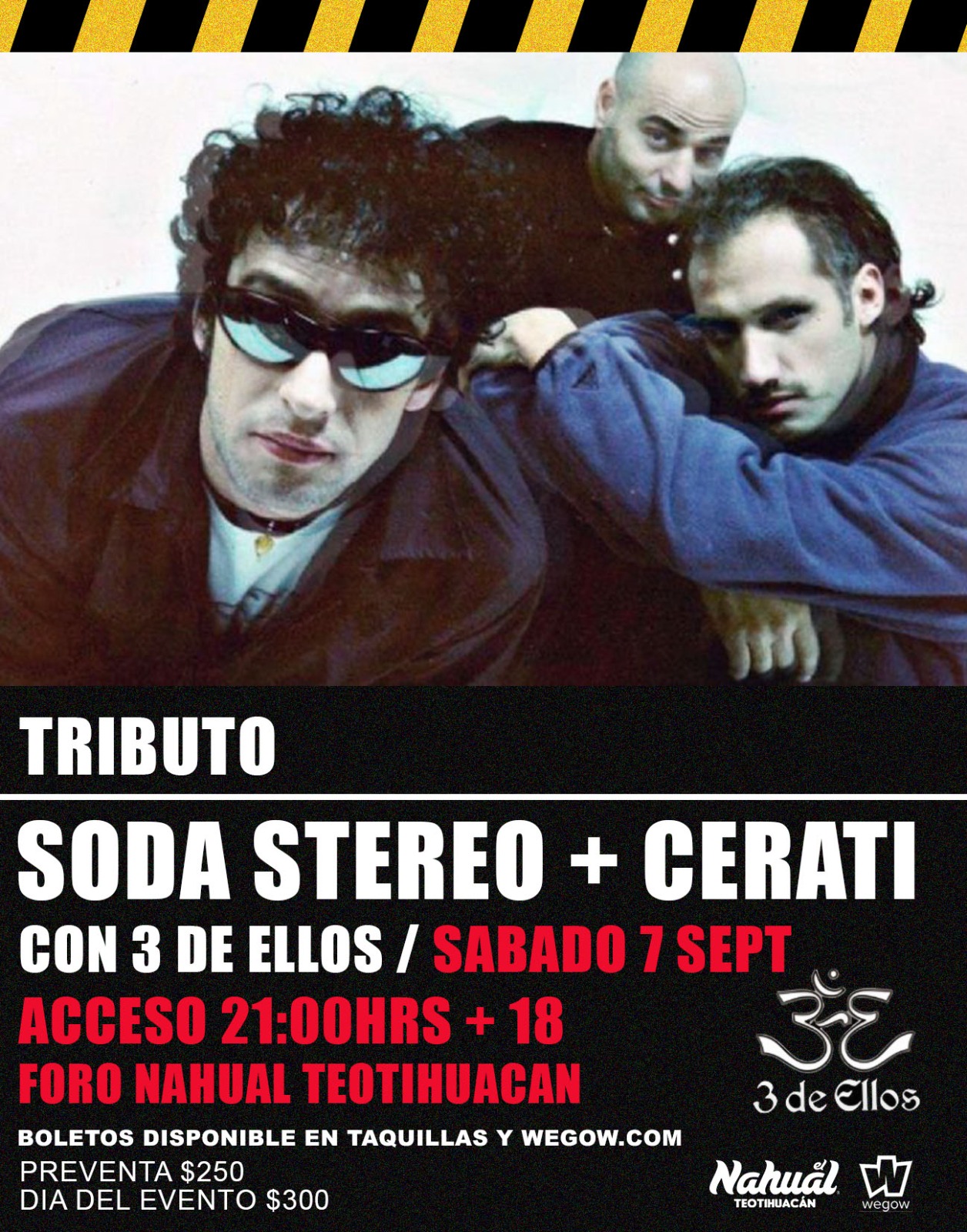 Fotografía promocional de Tributo a Soda Stereo + Cerati