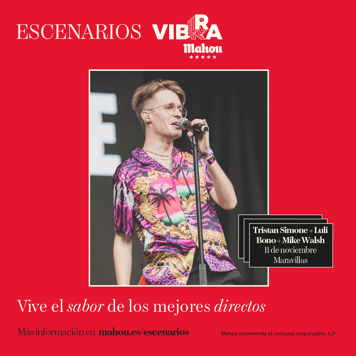 Fotografía promocional de Tristán Simone en 10º Aniversario de Maravillas Club