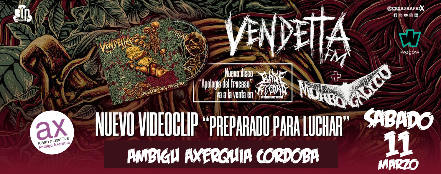 Fotografía promocional de VENDETTA FM + MORBO GÁLICO en concierto Córdoba